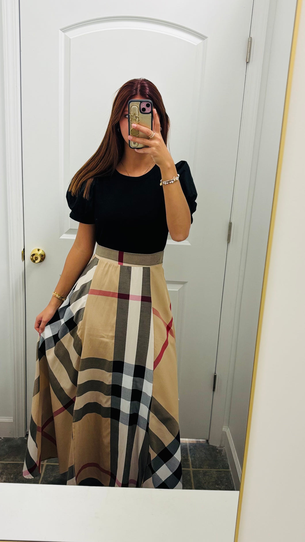 Black printed maxi dress