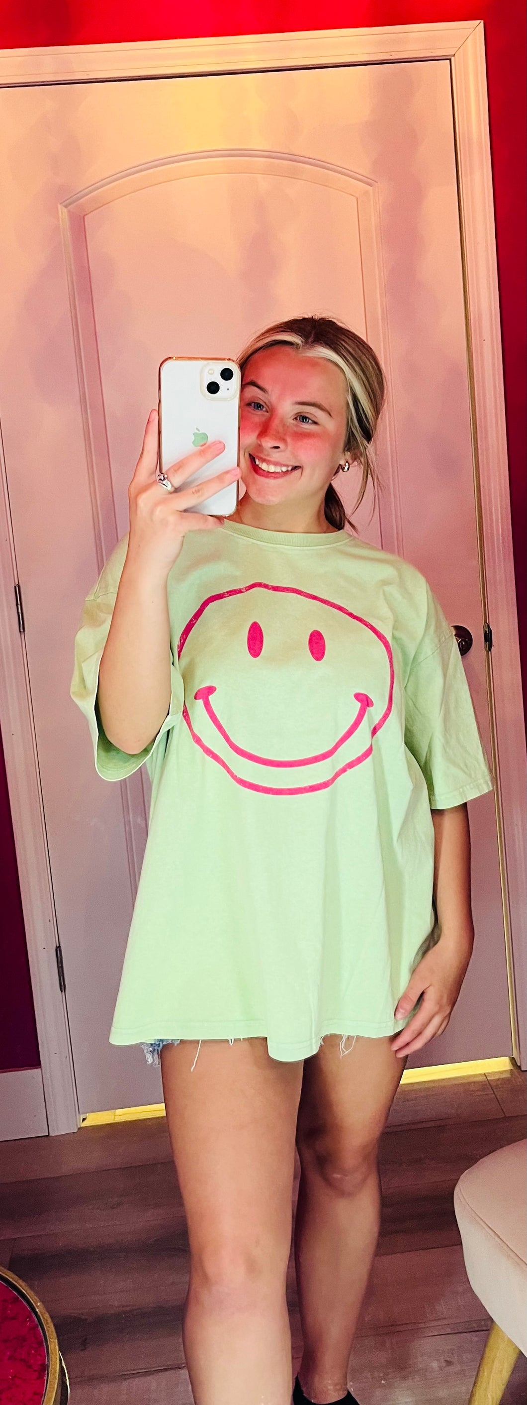 lime short sleeve smiley tee