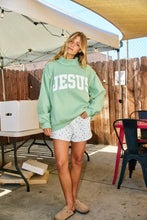 Load image into Gallery viewer, 'JESUS' Embroidered Mock Neck Sweatshirt
