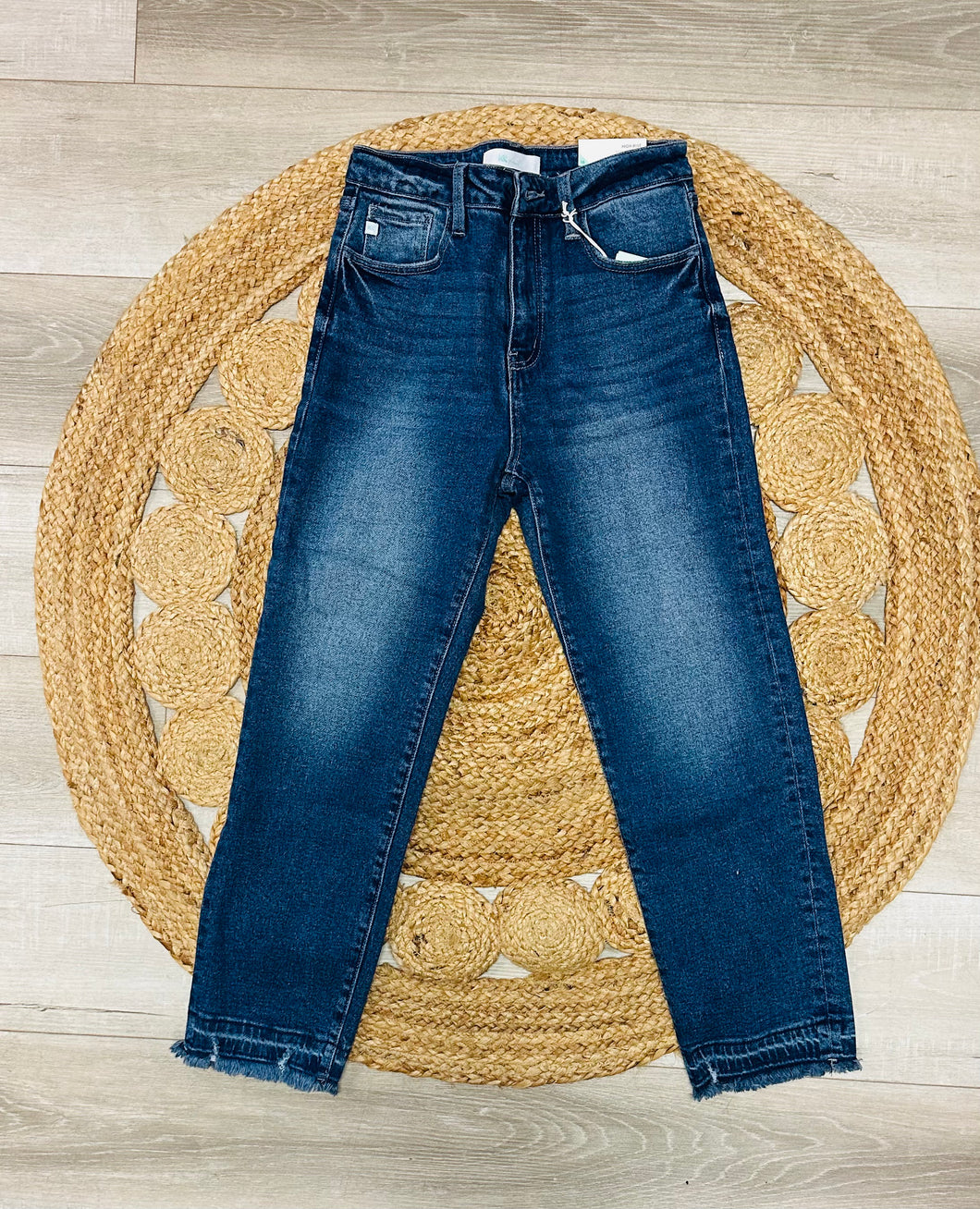 High rise straight jeans