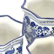 Load image into Gallery viewer, `Ceramic Chinoiserie Planter Pot Set Large
