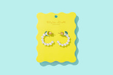 Load image into Gallery viewer, Hoop Earrings - Small - Gold-Plated w/ Pearls - Olivia
