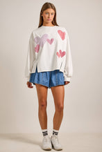 Load image into Gallery viewer, Red Heart Patchwork Sweatshirt – Valentine Pullover: RED / L
