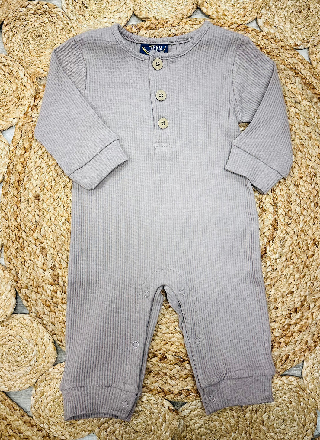 Taupe ribbed onesie