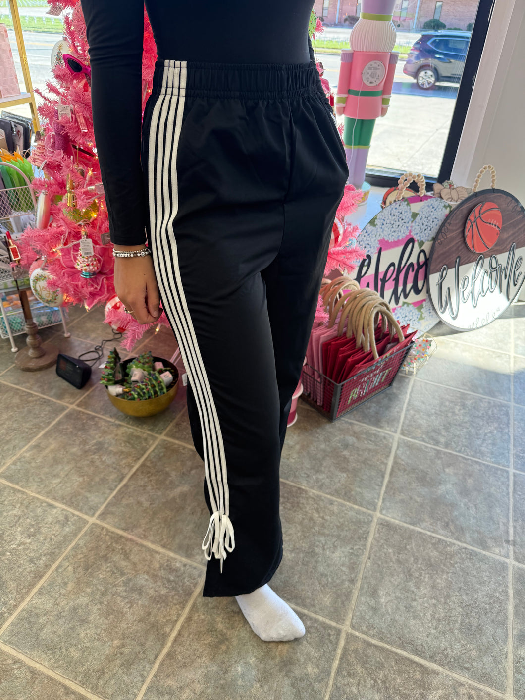 Athletic Stripped With Bow Pants