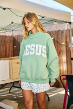 Load image into Gallery viewer, 'JESUS' Embroidered Mock Neck Sweatshirt
