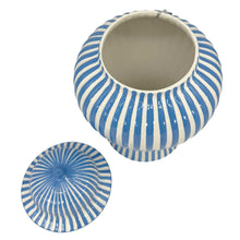 Load image into Gallery viewer, Candy Cane Striped Ceramic Vase 18": Blue
