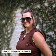 Load image into Gallery viewer, Astrid - Women's Oversized Aviator Sunglasses: Gradient Cheetah
