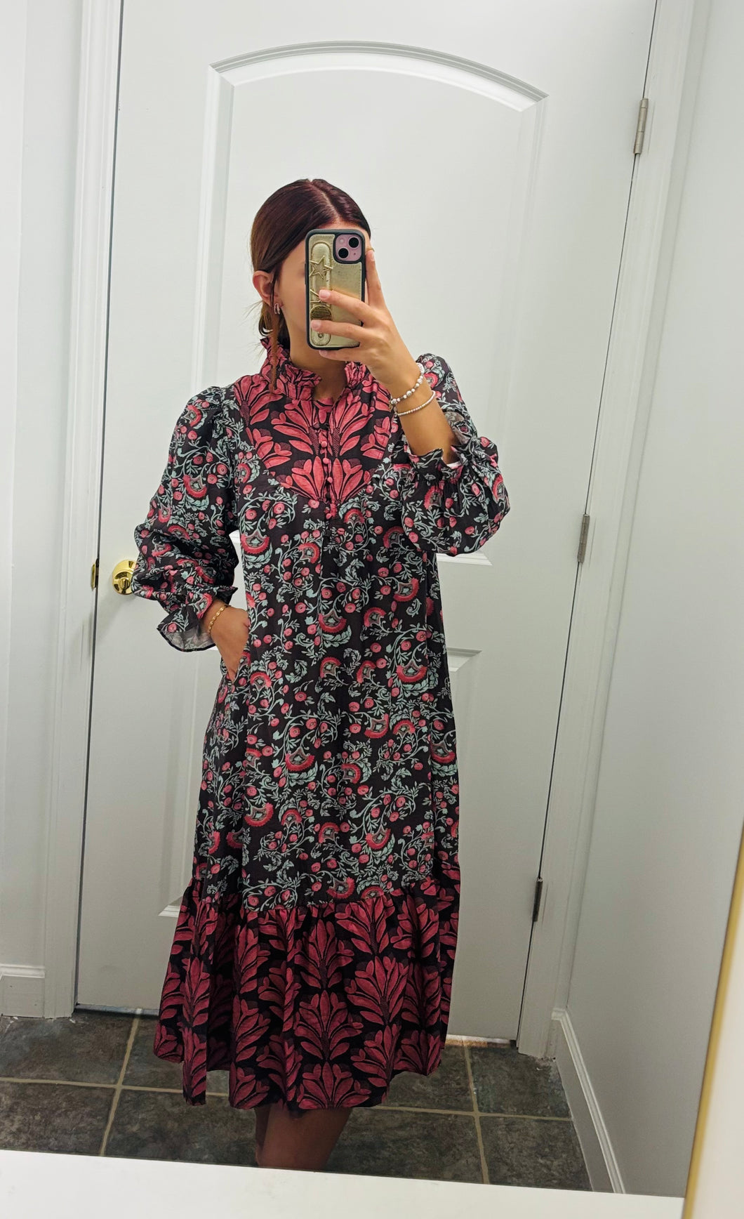 Blooming romance collared dress