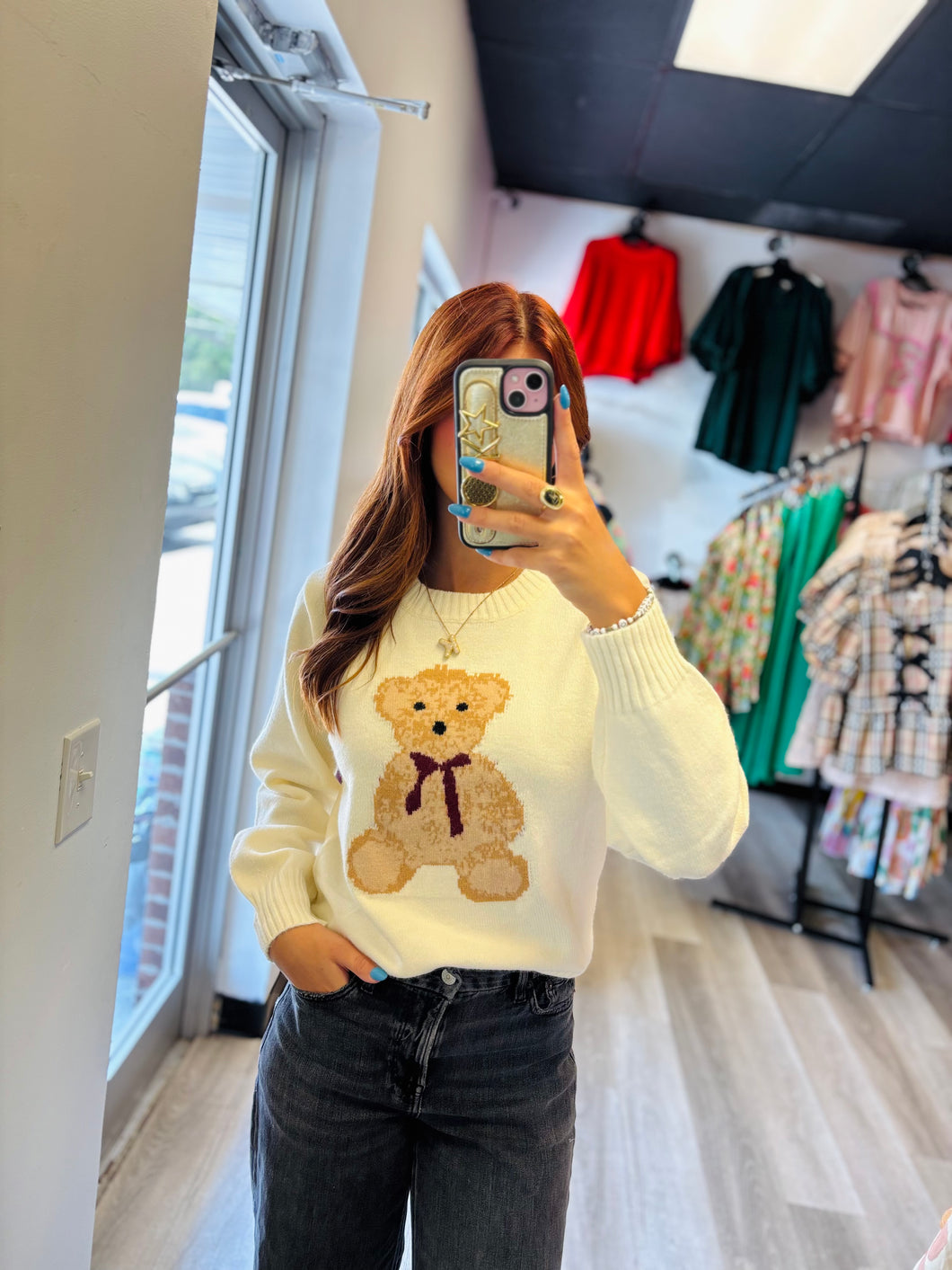 Cream Teddy Bear Sweater