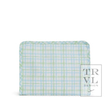 Load image into Gallery viewer, Roadie Medium - Classic Plaid Green Zip Pouch
