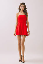 Load image into Gallery viewer, Strapless Tailored Fit and Flare Bow Detail Dress
