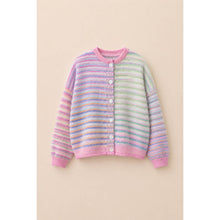 Load image into Gallery viewer, TF26-0715 - Multi color button up cardigan: MOCHA MIX / S-M-L(3-2-1)

