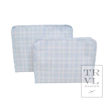 Load image into Gallery viewer, Roadie Medium - Pimlico Plaid Blue Zip Pouch: Pimlico Plaid Blue
