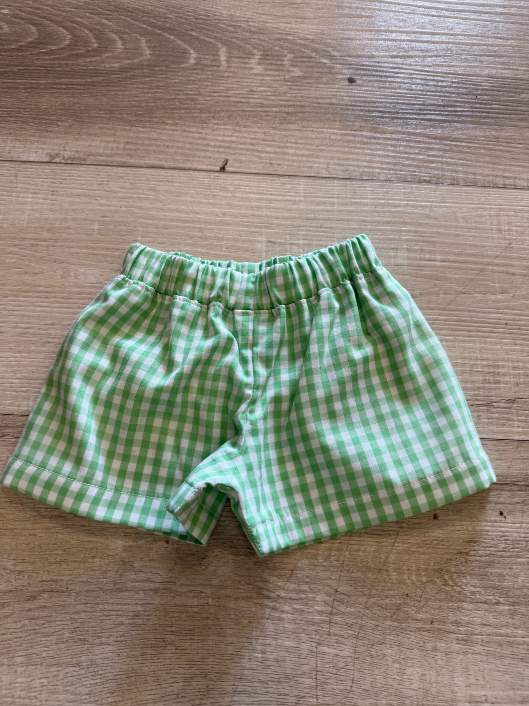 Boys green checkered shorts