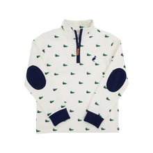 Load image into Gallery viewer, Hayword Half-Zip
Golf Club Quack Quacks with Nantucket Navy Elbow Patches &amp; Stork
