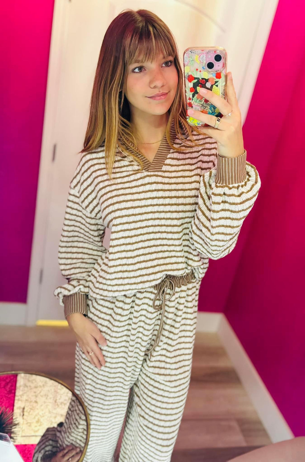 Brown striped set