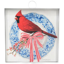 Load image into Gallery viewer, Round Top Co Mini Art Blue Plate Cardinal

