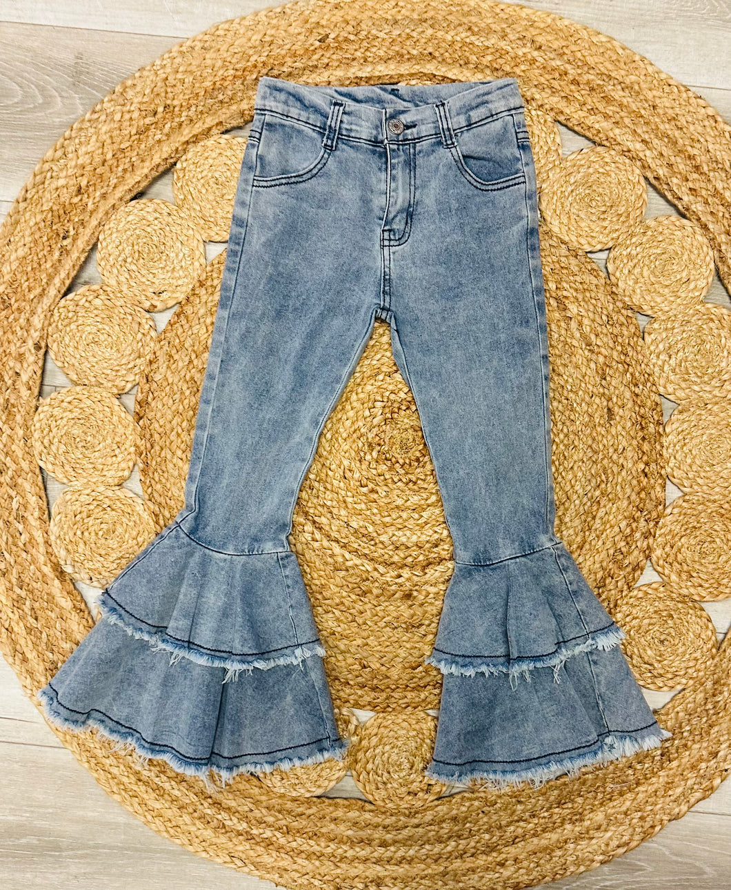 Light washed bell bottom jeans