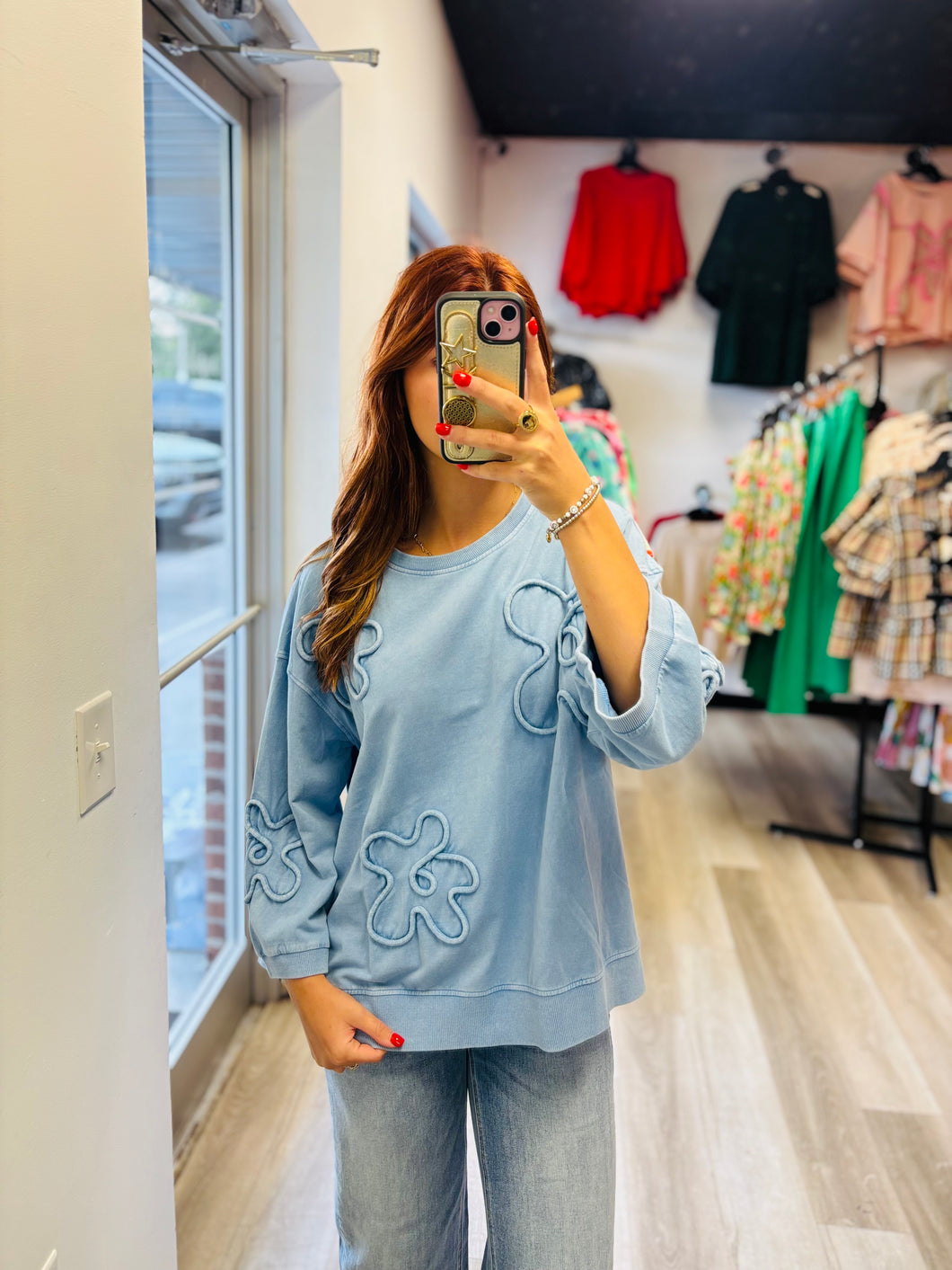 Blue Flower Long Sleeve
