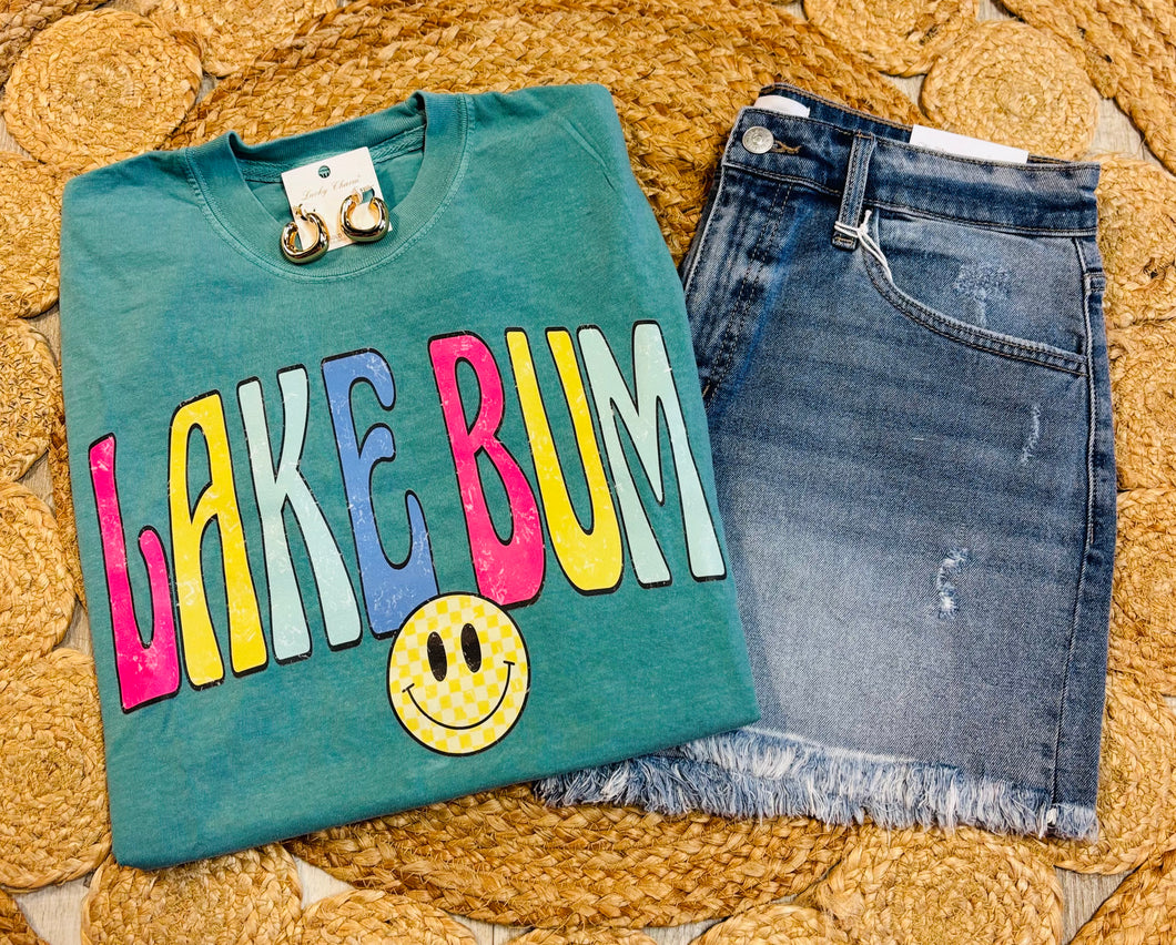 Lake Bum Smiley Face Tee