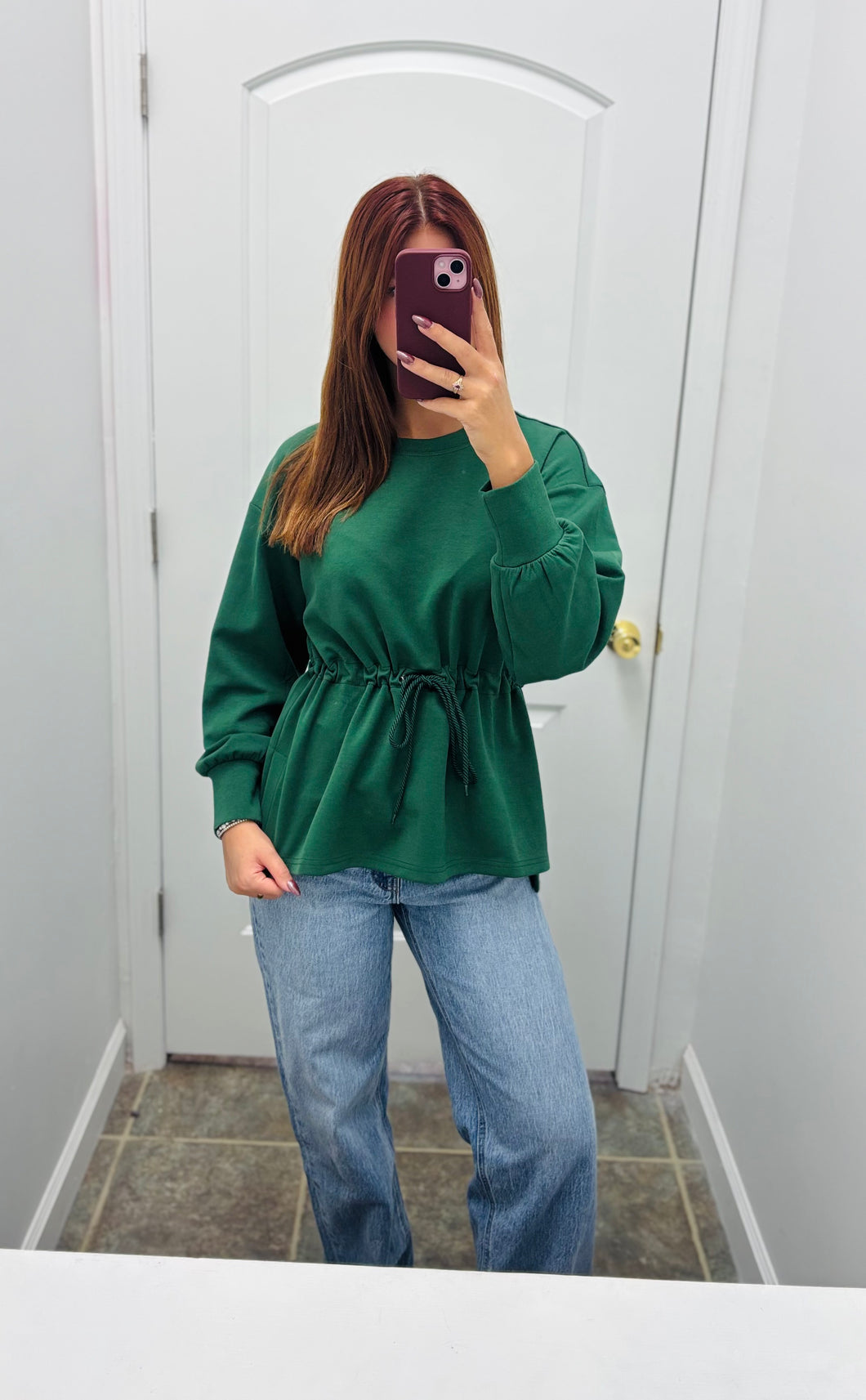 Green Cinched Long Sleeve
