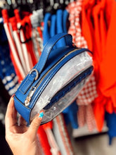 Load image into Gallery viewer, Clear and Blue Football Purse
