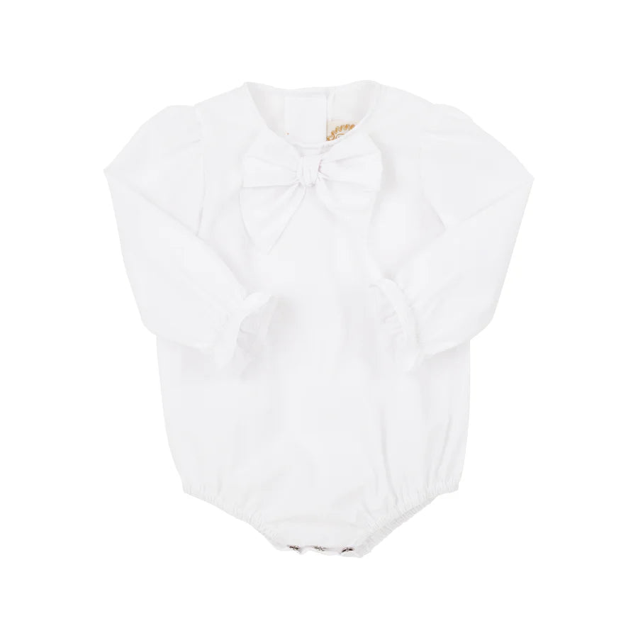 Beatrice Bow Blouse & Onesie Worth Avenue White