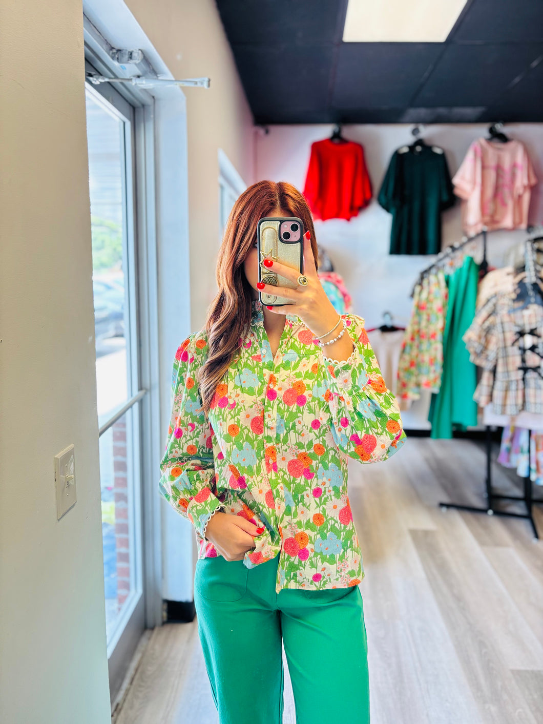 Bright Floral Button Up