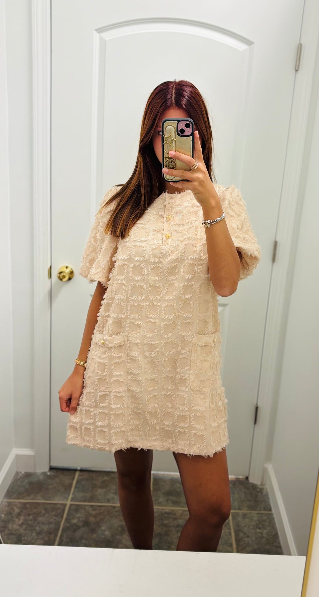 Beige Rugged Dress