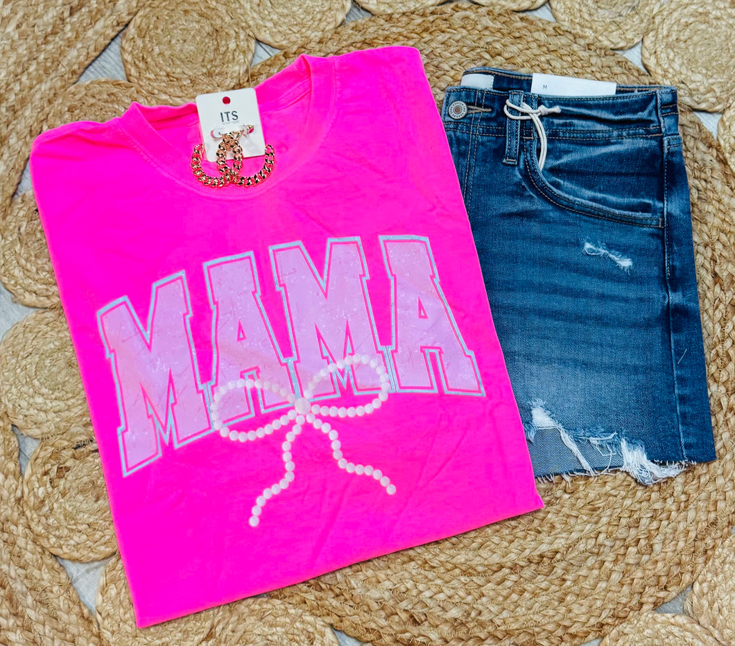 MAMA Pearl Bow Tee