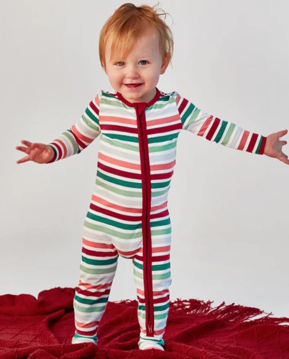 Holly Jolly Stripe Footed Pajama