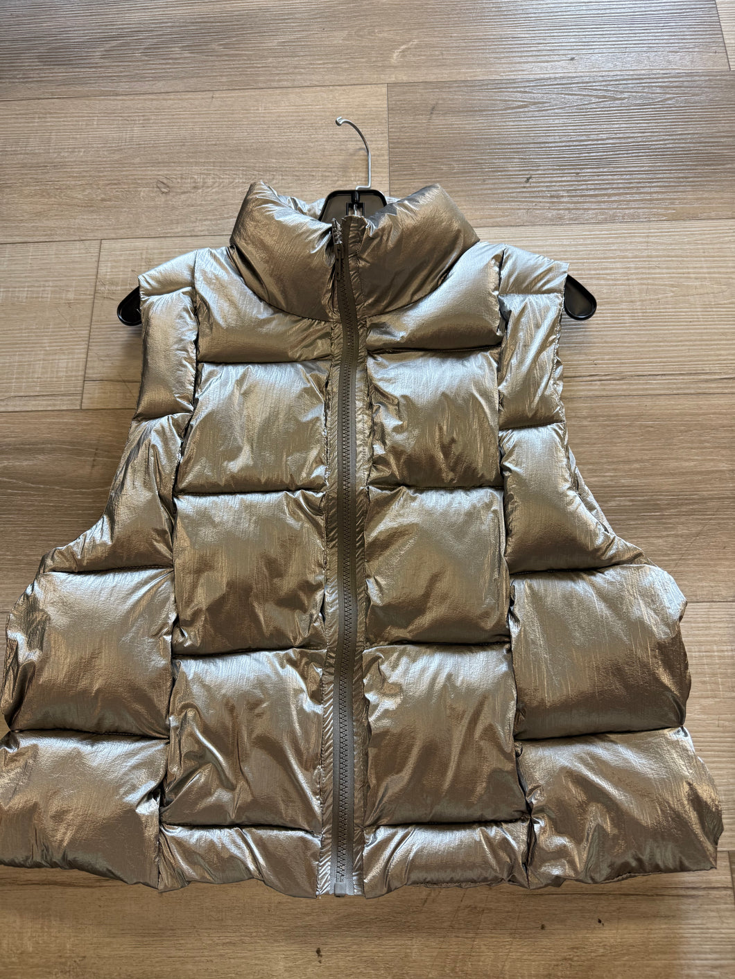 Silver puff vest