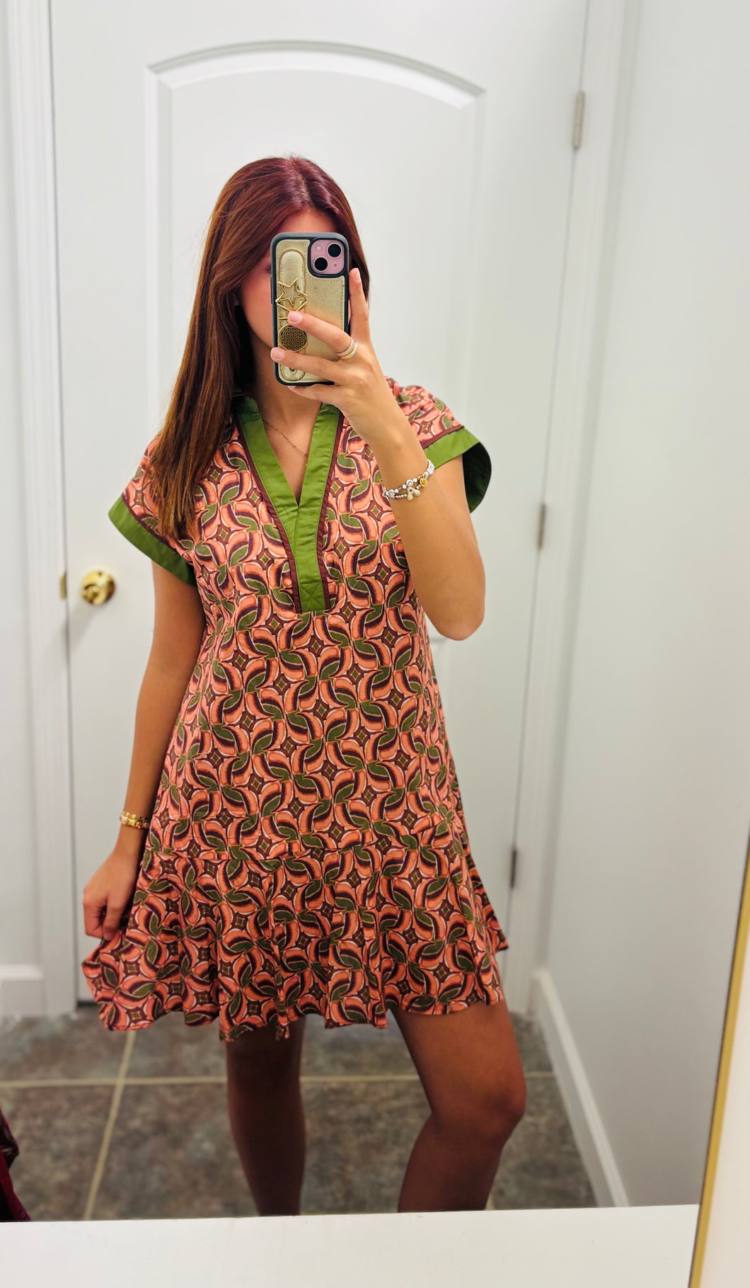 Verdant vogue print dress