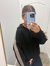 Load image into Gallery viewer, Leopard Trim Polo Sweatshirt
