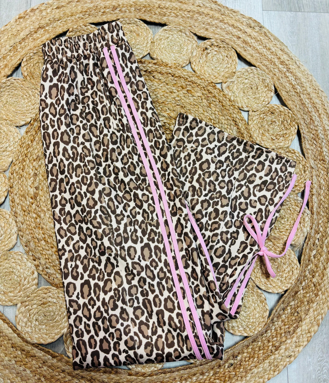 Cheetah Print pink striped Pants