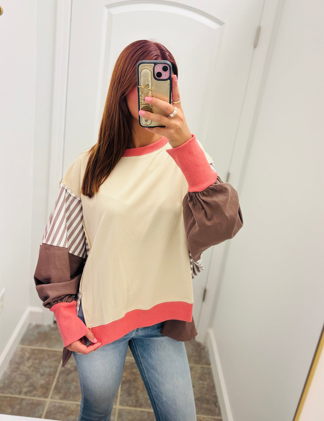 Autumn patchwork Crewneck