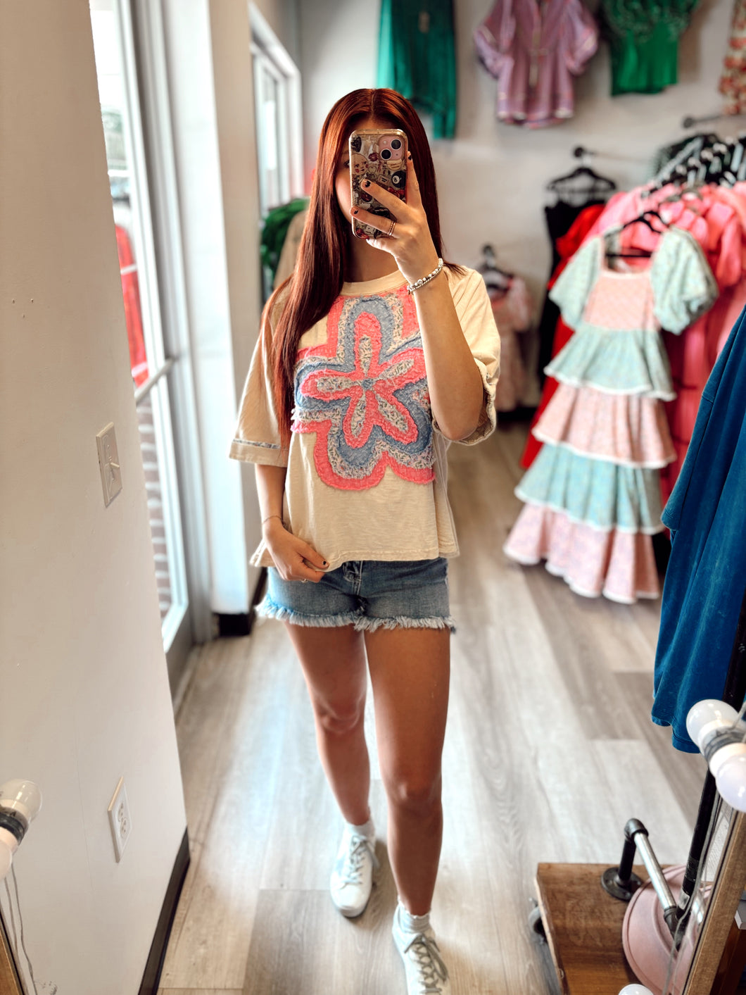 Flower Patch Distressed Tee