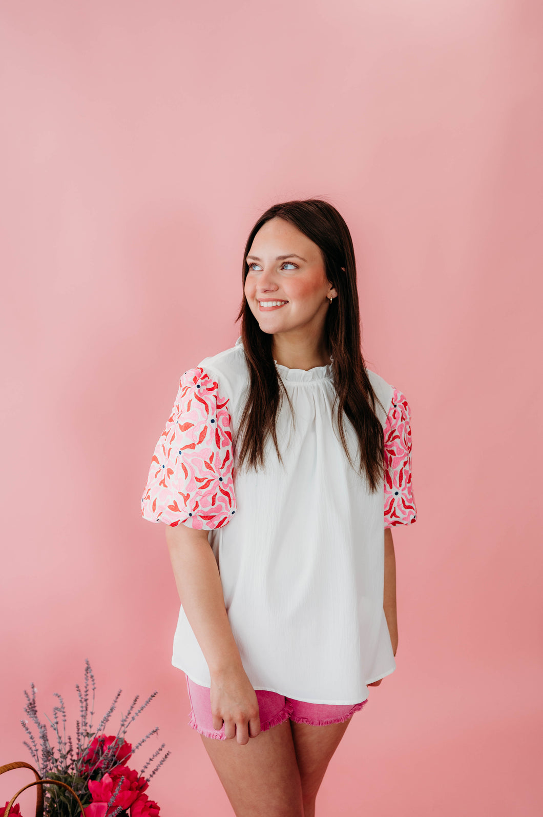 White Embordered Top