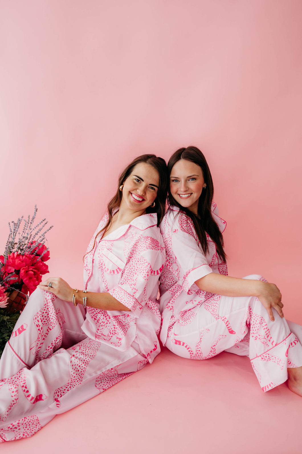 Cheetah Print Satin Pajamas