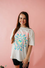 Load image into Gallery viewer, Good Vibes Sunshine Graphic S/S Distressed Tee
