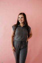 Load image into Gallery viewer, charcoal knit jumpsuit
