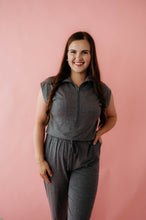 Load image into Gallery viewer, charcoal knit jumpsuit
