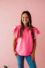 Load image into Gallery viewer, Pink Top With White Detailing
