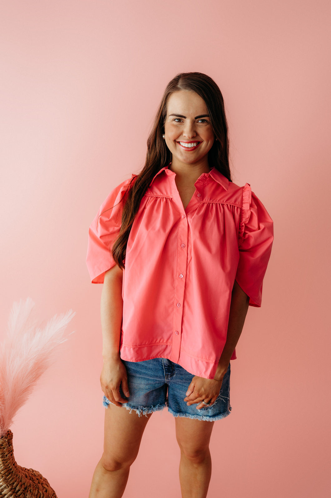 Hot Pink Puff Top