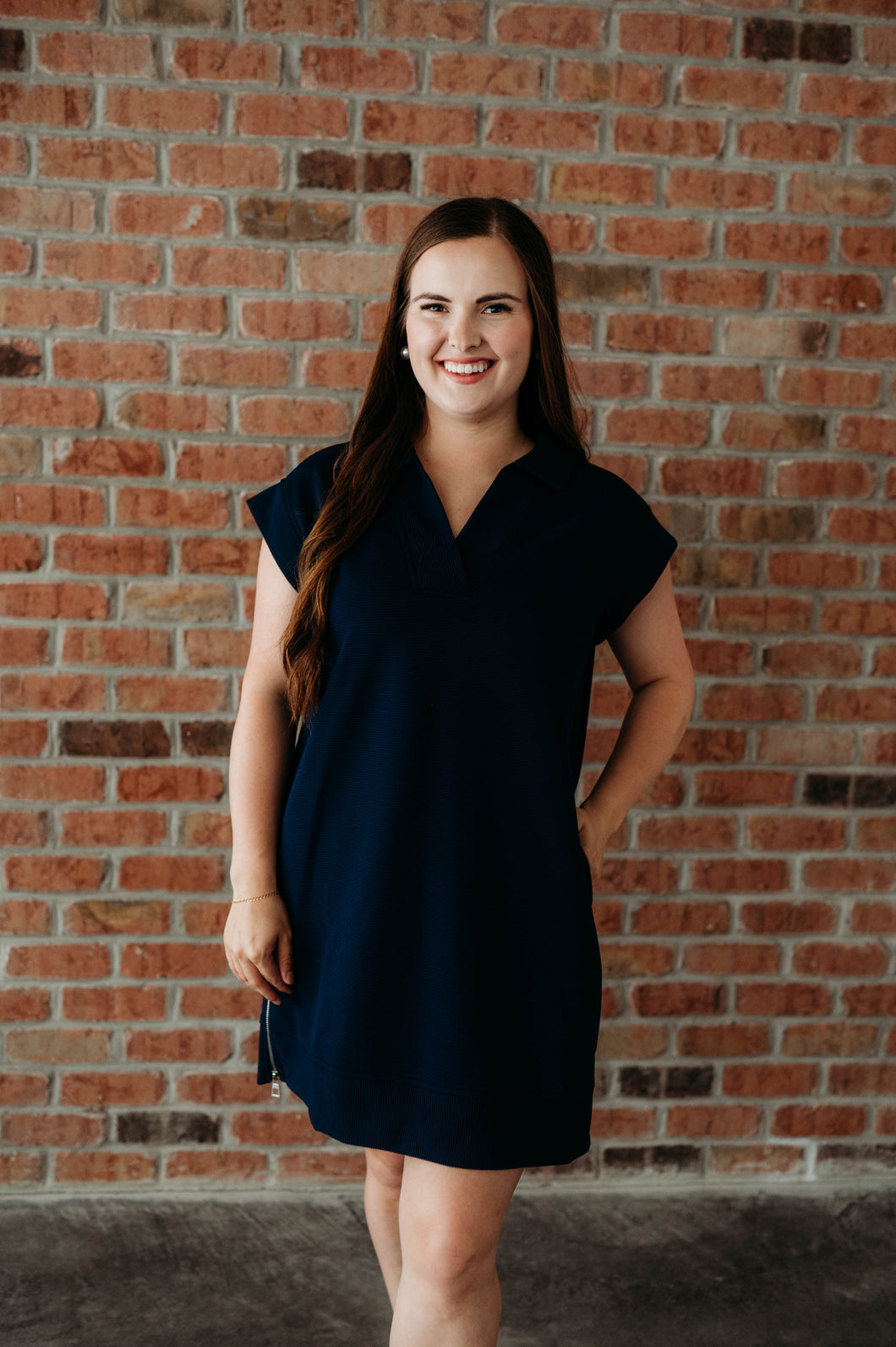 navy collared dress