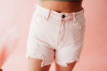 Load image into Gallery viewer, Acid Pink High Rise Distressed Shorts
