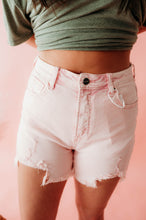 Load image into Gallery viewer, Acid Pink High Rise Distressed Shorts
