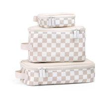 Load image into Gallery viewer, Taupe Checkerboard Pack Like A Boss™ Packing Cubes
