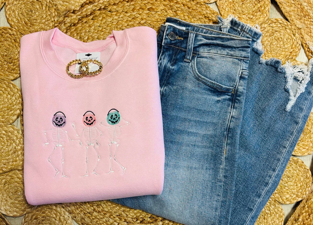 Pink Skeleton Crewneck